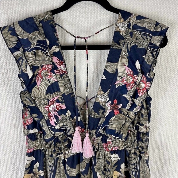 America & Beyond Tropical "Maui Nights Tiered Maxi Dress - Picture 8 of 10